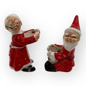 VTG 1950s–1960s Neidco Japan Santa & Mrs Claus Candle Climbers Figurines Kitsch